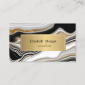 白黒エレガント金ゴールド大理石 名刺 (正面)