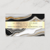 白黒エレガント金ゴールド大理石 名刺 (裏面)