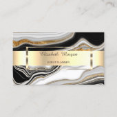 白黒エレガント金ゴールド大理石 名刺 (正面)