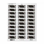 白黒エレガント金ゴールド赤面ピンクフローラ ラベル (フルシート)