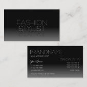 白黒エレガント鏡フォントシンプルスタイリッシュ 名刺 (正面/裏面)