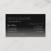 白黒エレガント鏡フォントシンプルスタイリッシュ 名刺 (裏面)