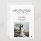 白黒エレガント2枚の写真はスクリプ結婚ト サンキューカード (裏面)