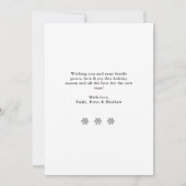 白黒エレガント4フォトコラージュのクリスマス シーズンカード (裏面)