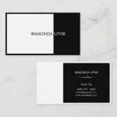 白黒エレガント モダン 名刺 (正面/裏面)