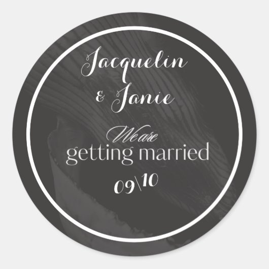 白黒エレガント ラウンドシール (正面)