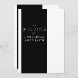 白黒エレガントSimplistic結婚 招待状