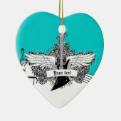 白黒エレキギター翼オーナメント セラミックオーナメント (右)