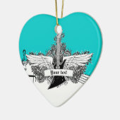 白黒エレキギター翼オーナメント セラミックオーナメント (左)