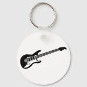 白黒エレキギター キーホルダー (正面)
