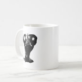 白黒エレファントアーポップ・アートのト コーヒーマグカップ (正面左)