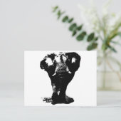 白黒エレファントアーポップ・アートのト ポストカード (スタンド正面)