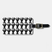 白黒エレファントアーポップ・アートのト ラゲッジタグ (正面横)