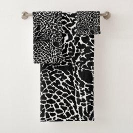 白黒エレファントプリント バスタオルセット