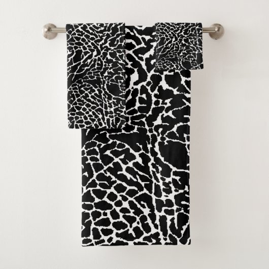 白黒エレファントプリント バスタオルセット (インサイチュ)