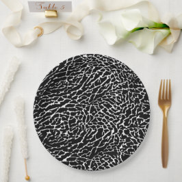 白黒エレファントプリント ペーパープレート