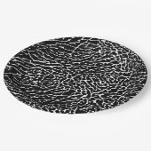 白黒エレファントプリント ペーパープレート (アングル)