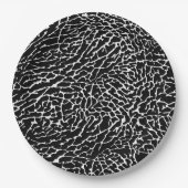 白黒エレファントプリント ペーパープレート (正面)