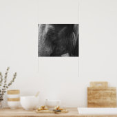 白黒エレファントポートレート ポスター (キッチン)