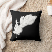 白黒エンジェルハート羽毛枕 クッション (ブランケット)