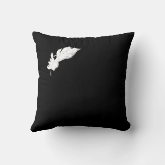 白黒エンジェルハート羽毛枕 クッション (裏面)
