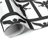 白黒エンジェルラッピング紙 ラッピングペーパー (ロールコーナー)