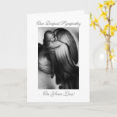 白黒エンジェル悔やみや弔慰 カード (黄色い花)