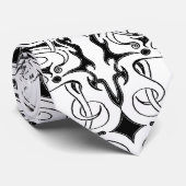 白黒エンパイアトリバルデザイン ネクタイ (ロール)