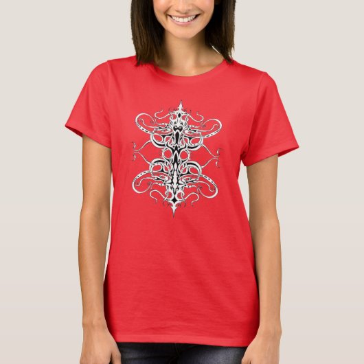白黒エンパイアトリバルデザイン Tシャツ (正面)