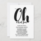 白黒オウハッおもしろいホリデーパーティー招待状 招待状 (正面)