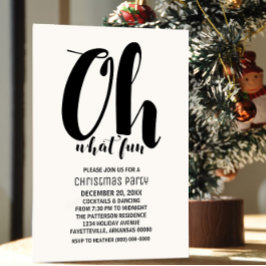 白黒オウハッおもしろいホリデーパーティー招待状 招待状