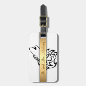 白黒オオカミの部族 ラゲッジタグ (正面縦)