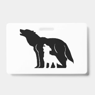 白黒オオカミ バッジ