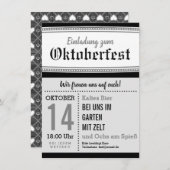 白黒オクトーバーフェスト招待状 招待状 (正面/裏面)
