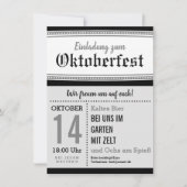 白黒オクトーバーフェスト招待状 招待状 (正面)