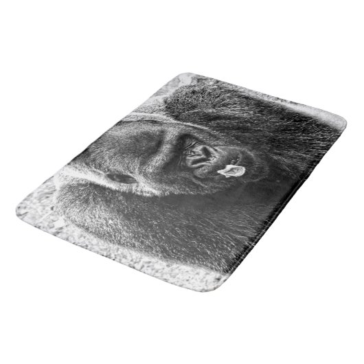 白黒オスの低地のSilverbackのゴリラ バスマット (アングル)