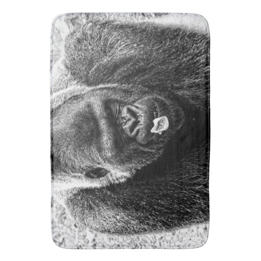 白黒オスの低地のSilverbackのゴリラ バスマット (正面縦)