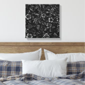 白黒オダマキ（植物）フラワーコロラドキャンバスラップ キャンバスプリント (インサイチュ (寝室))