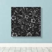白黒オダマキ（植物）フラワーコロラドキャンバスラップ キャンバスプリント (インサイチュ (ウッドフロア))