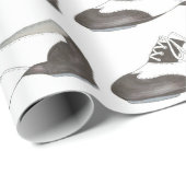 白黒オックスフォードタップシューズダンスギフトラップ ラッピングペーパー (ロールコーナー)