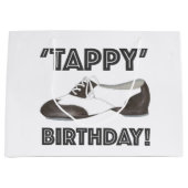 白黒オックスフォードタップシューダンステーピー誕生日 ラージペーパーバッグ (正面)