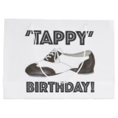 白黒オックスフォードタップシューダンステーピー誕生日 ラージペーパーバッグ (裏面)