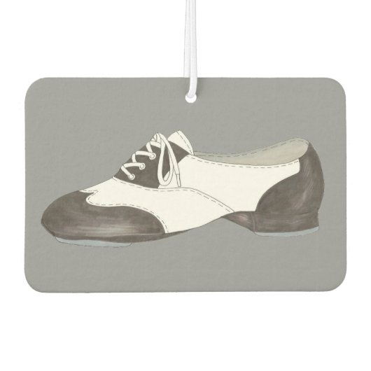 白黒オックスフォードタップシューダンス先生ギフト カーエアーフレッシュナー (正面)