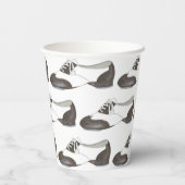 白黒オックスフォードタップシューダンス先生 紙コップ (裏面)