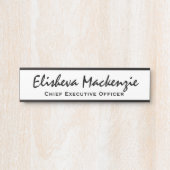 白黒オフィスドアの署名シンボルや象徴名プレート サインプレート (正面)