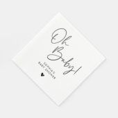 白黒オベビーボホモダンベビーシャワー スタンダードランチョンナプキン (角)