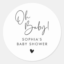 白黒オベビーボホモダンベビーシャワー ラウンドシール