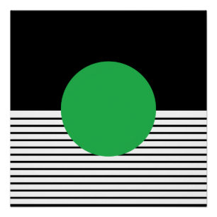 白黒オペアートグリーンサークル ポスター