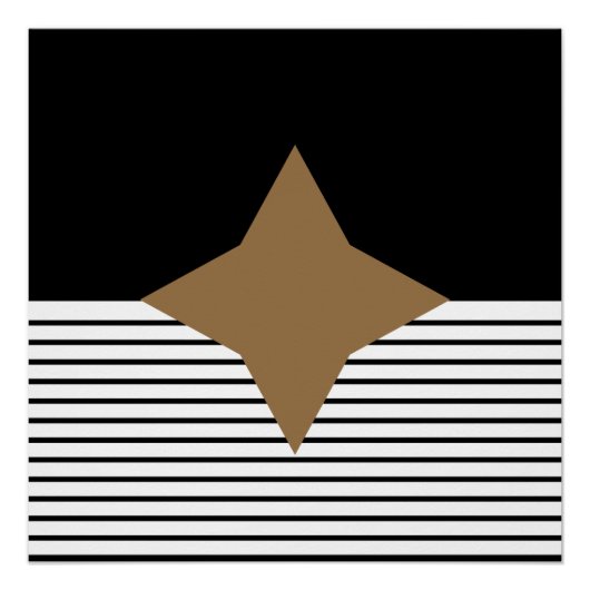 白黒オペアートブラウンダイヤモンド ポスター (正面)