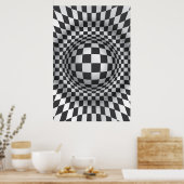 白黒オペアート光学錯覚プリント/ポスター ポスター (キッチン)